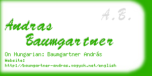 andras baumgartner business card